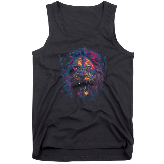 Colorful Lion Head Tank Top
