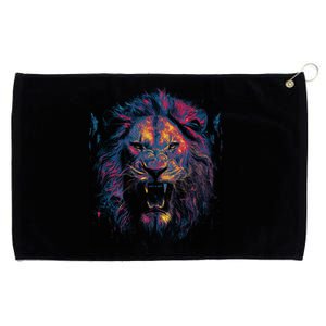 Colorful Lion Head Grommeted Golf Towel