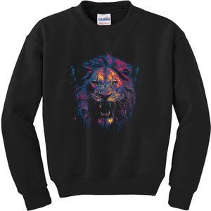 Colorful Lion Head Kids Sweatshirt