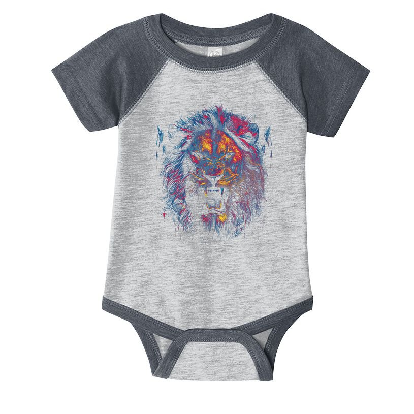 Colorful Lion Head Infant Baby Jersey Bodysuit