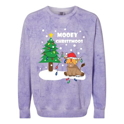 Christmas Lights Highland Cow Ugly Sweater Christmas Jumper Classic Colorblast Crewneck Sweatshirt