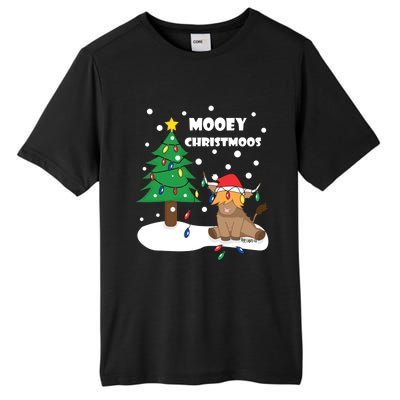 Christmas Lights Highland Cow Ugly Sweater Christmas Jumper Classic Tall Fusion ChromaSoft Performance T-Shirt