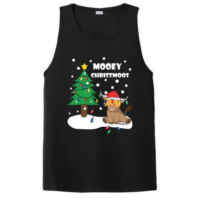 Christmas Lights Highland Cow Ugly Sweater Christmas Jumper Classic PosiCharge Competitor Tank