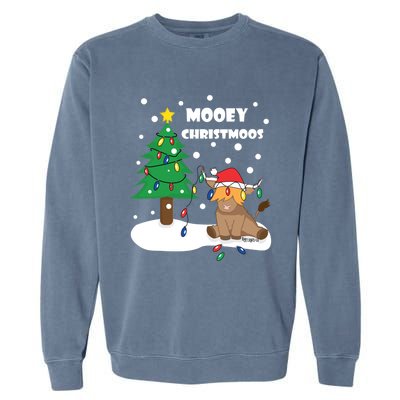 Christmas Lights Highland Cow Ugly Sweater Christmas Jumper Classic Garment-Dyed Sweatshirt