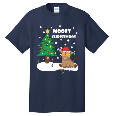 Christmas Lights Highland Cow Ugly Sweater Christmas Jumper Classic Tall T-Shirt