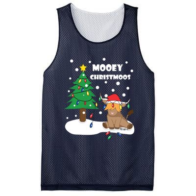 Christmas Lights Highland Cow Ugly Sweater Christmas Jumper Classic Mesh Reversible Basketball Jersey Tank