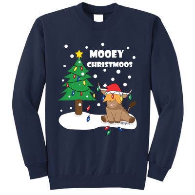 Christmas Lights Highland Cow Ugly Sweater Christmas Jumper Classic Tall Sweatshirt