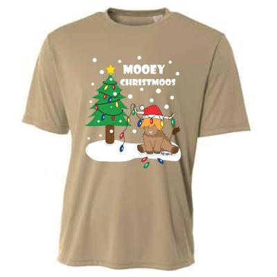 Christmas Lights Highland Cow Ugly Sweater Christmas Jumper Classic Cooling Performance Crew T-Shirt