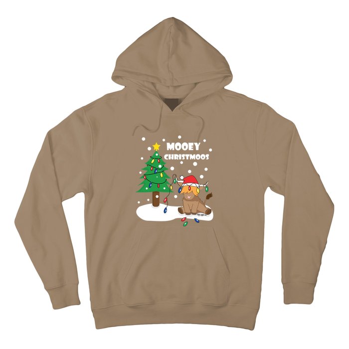 Christmas Lights Highland Cow Ugly Sweater Christmas Jumper Classic Hoodie