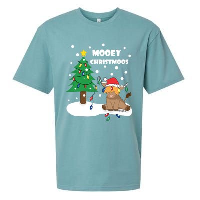 Christmas Lights Highland Cow Ugly Sweater Christmas Jumper Classic Sueded Cloud Jersey T-Shirt