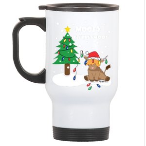 Christmas Lights Highland Cow Ugly Sweater Christmas Jumper Classic Stainless Steel Travel Mug