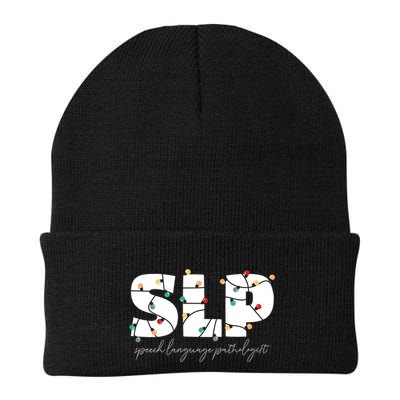 Christmas Lights Holiday Slp Speech Language Gift Knit Cap Winter Beanie