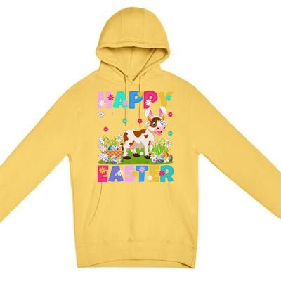 Cattle Lover Happy Easter Bunny Cattle Easter Sunday Gift Premium Pullover Hoodie