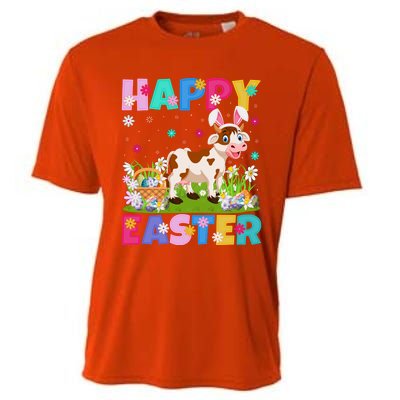 Cattle Lover Happy Easter Bunny Cattle Easter Sunday Gift Cooling Performance Crew T-Shirt