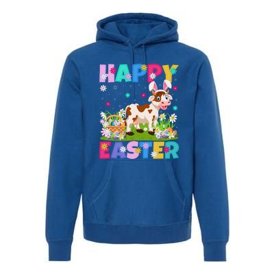 Cattle Lover Happy Easter Bunny Cattle Easter Sunday Gift Premium Hoodie