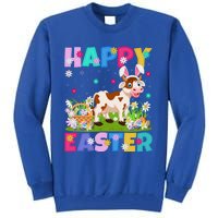 Cattle Lover Happy Easter Bunny Cattle Easter Sunday Gift Tall Sweatshirt