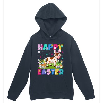 Cattle Lover Happy Easter Bunny Cattle Easter Sunday Gift Urban Pullover Hoodie