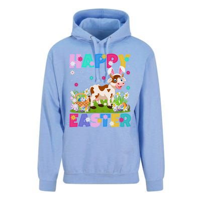 Cattle Lover Happy Easter Bunny Cattle Easter Sunday Gift Unisex Surf Hoodie