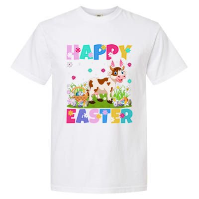 Cattle Lover Happy Easter Bunny Cattle Easter Sunday Gift Garment-Dyed Heavyweight T-Shirt