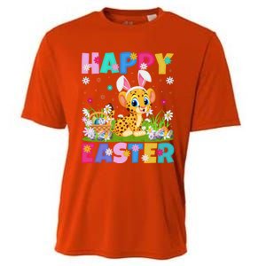 Cheetah Lover Happy Easter Bunny Cheetah Easter Sunday Cute Gift Cooling Performance Crew T-Shirt