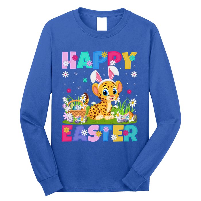 Cheetah Lover Happy Easter Bunny Cheetah Easter Sunday Cute Gift Long Sleeve Shirt