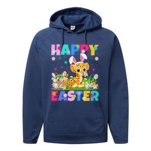 Cheetah Lover Happy Easter Bunny Cheetah Easter Sunday Cute Gift Performance Fleece Hoodie