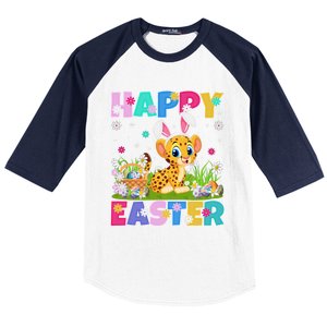 Cheetah Lover Happy Easter Bunny Cheetah Easter Sunday Cute Gift Baseball Sleeve Shirt