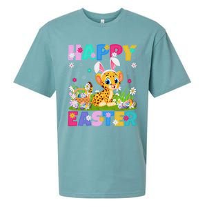 Cheetah Lover Happy Easter Bunny Cheetah Easter Sunday Cute Gift Sueded Cloud Jersey T-Shirt