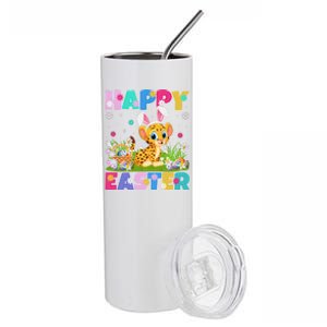 Cheetah Lover Happy Easter Bunny Cheetah Easter Sunday Cute Gift Stainless Steel Tumbler