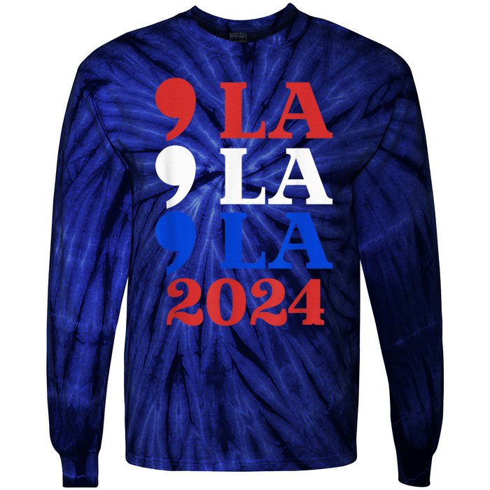 Comma La Harris 2024 Kamala Harris For President 2024 Election Tie-Dye Long Sleeve Shirt