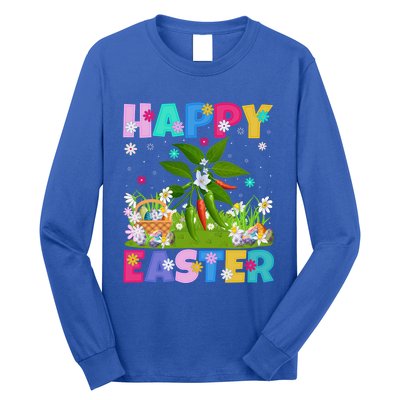 Chili Lover Happy Easter Bunny Chili Easter Sunday Cute Gift Long Sleeve Shirt