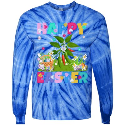 Chili Lover Happy Easter Bunny Chili Easter Sunday Cute Gift Tie-Dye Long Sleeve Shirt