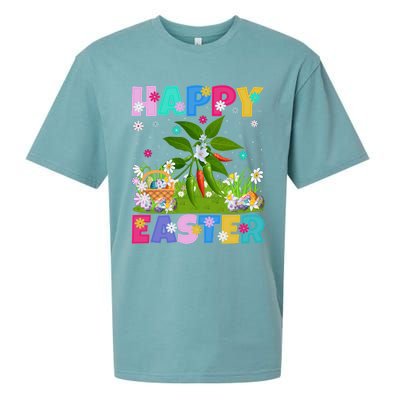 Chili Lover Happy Easter Bunny Chili Easter Sunday Cute Gift Sueded Cloud Jersey T-Shirt