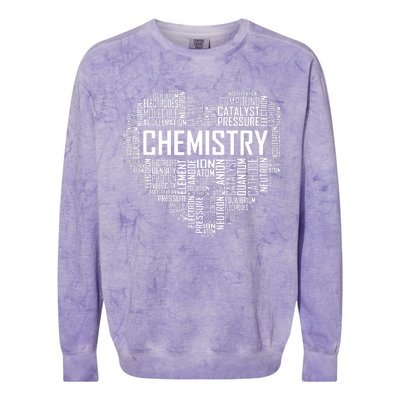 Chemistry Lover Heart Gift For Chemist Teacher Or Student Colorblast Crewneck Sweatshirt