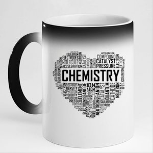 Chemistry Lover Heart Gift For Chemist Teacher Or Student 11oz Black Color Changing Mug