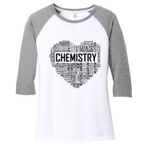 Chemistry Lover Heart Gift For Chemist Teacher Or Student Women's Tri-Blend 3/4-Sleeve Raglan Shirt