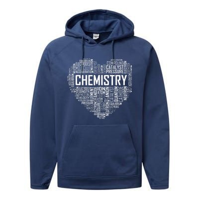 Chemistry Lover Heart Gift For Chemist Teacher Or Student Performance Fleece Hoodie