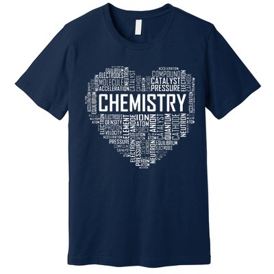 Chemistry Lover Heart Gift For Chemist Teacher Or Student Premium T-Shirt