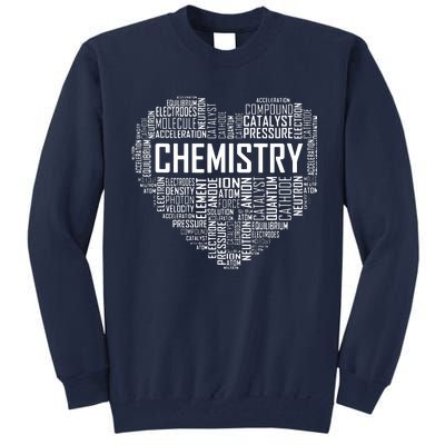 Chemistry Lover Heart Gift For Chemist Teacher Or Student Tall Sweatshirt