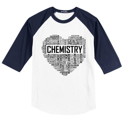 Chemistry Lover Heart Gift For Chemist Teacher Or Student Baseball Sleeve Shirt