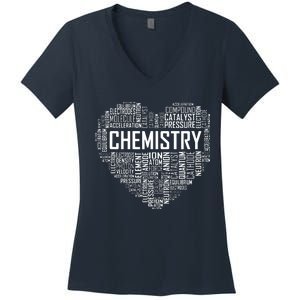 Chemistry Lover Heart Gift For Chemist Teacher Or Student Women's V-Neck T-Shirt