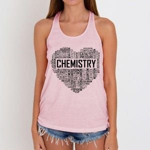 Chemistry Lover Heart Gift For Chemist Teacher Or Student Women's Knotted Racerback Tank