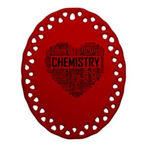 Chemistry Lover Heart Gift For Chemist Teacher Or Student Ceramic Oval Ornament