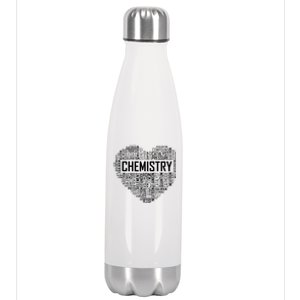 Chemistry Lover Heart Gift For Chemist Teacher Or Student Stainless Steel Insulated Water Bottle