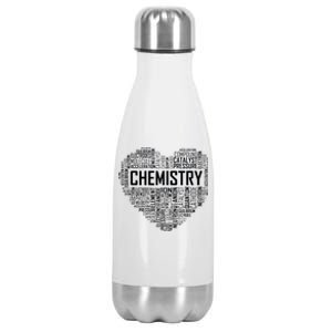 Chemistry Lover Heart Gift For Chemist Teacher Or Student Stainless Steel Insulated Water Bottle