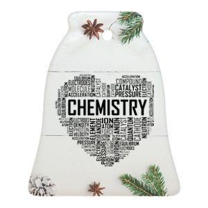 Chemistry Lover Heart Gift For Chemist Teacher Or Student Ceramic Bell Ornament