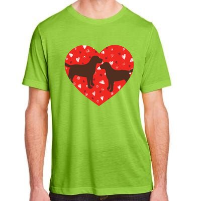 Chocolate Lab Heart Valentine's Day Labrador Dog Lover Gift Adult ChromaSoft Performance T-Shirt