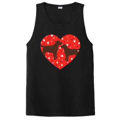 Chocolate Lab Heart Valentine's Day Labrador Dog Lover Gift PosiCharge Competitor Tank