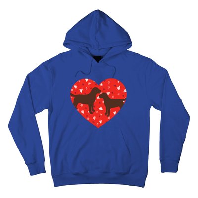 Chocolate Lab Heart Valentine's Day Labrador Dog Lover Gift Hoodie