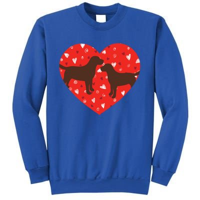 Chocolate Lab Heart Valentine's Day Labrador Dog Lover Gift Sweatshirt